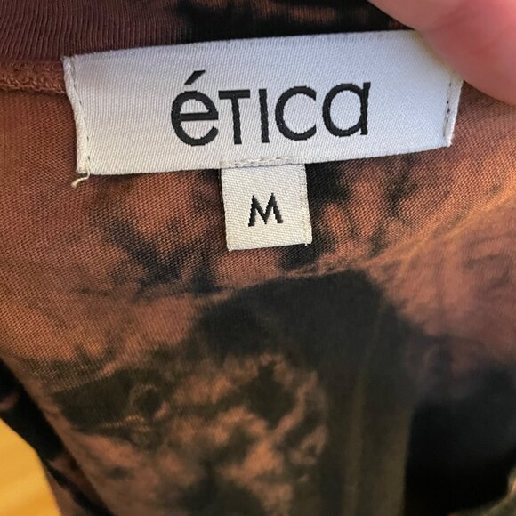 Ética Tie-Dye Sleeveless Orange & Black Tank Top M 100% Organic Cotton Ethically - Picture 5 of 6